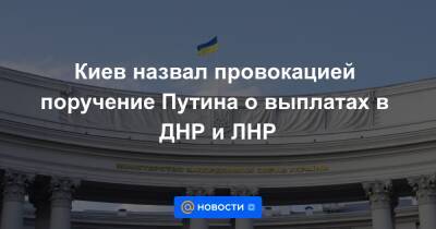 Владимир Путин - Дмитрий Песков - Киев назвал провокацией поручение Путина о выплатах в ДНР и ЛНР - news.mail.ru - Россия - Украина - Киев - Луганская обл. - ДНР - ЛНР - Донецкая обл.