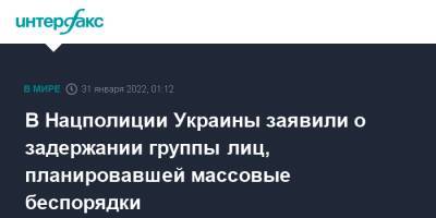 В Нацполиции Украины заявили о задержании группы лиц, планировавшей массовые беспорядки - interfax.ru - Москва - Украина