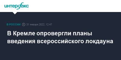 Дмитрий Песков - В Кремле опровергли планы введения всероссийского локдауна - interfax.ru - Москва - Россия