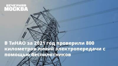 Петр Бирюков - В ТиНАО за 2021 год проверили 800 километров линий электропередачи с помощью беспилотников - vm.ru - Москва - Москва