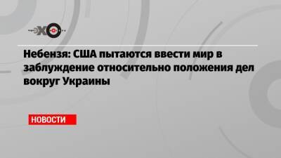 Василий Небензя - Небензя: США пытаются ввести мир в заблуждение относительно положения дел вокруг Украины - echo.msk.ru - Россия - США - Украина