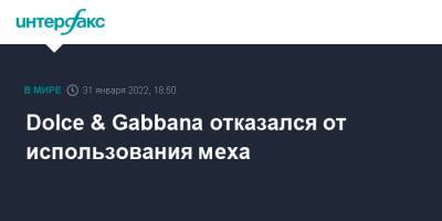 Dolce & Gabbana отказался от использования меха - interfax.ru - Москва - Италия