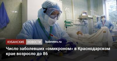 Число заболевших «омикроном» в Краснодарском крае возросло до 86 - kubnews.ru - Краснодарский край - Краснодар