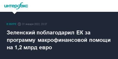 Владимир Зеленский - Валдис Домбровскис - Зеленский поблагодарил ЕК за программу макрофинансовой помощи на 1,2 млрд евро - interfax.ru - Москва - Украина