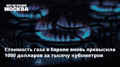 Стоимость газа в Европе вновь превысила 1000 долларов за тысячу кубометров - vm.ru - Украина - Лондон - Польша - Голландия