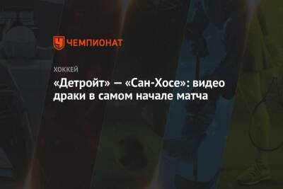 «Детройт» — «Сан-Хосе»: видео драки в самом начале матча - championat.com - США - Сан-Хосе