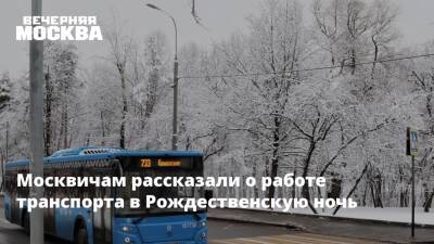 Москвичам рассказали о работе транспорта в Рождественскую ночь - vm.ru - Москва - Москва