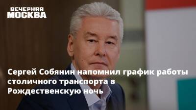 Сергей Собянин - Сергей Собянин напомнил о работе столичного транспорта в Рождественскую ночь - vm.ru - Москва - Москва