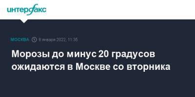 Петр Бирюков - Морозы до минус 20 градусов ожидаются в Москве со вторника - interfax.ru - Москва - Москва