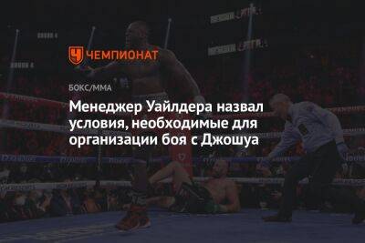 Александр Усик - Энтони Джошуа - Фьюри Тайсон - Майкл Бенсон - Роберт Хелениус - Менеджер Уайлдера назвал условия, необходимые для организации боя с Джошуа - championat.com - США - Англия