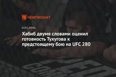 Хабиб Нурмагомедов - Зубайра Тухугова - Хабиб двумя словами оценил готовность Тухугова к предстоящему бою на UFC 280 - championat.com - Бразилия - Эмираты - Абу-Даби