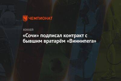 Михаил Бердин - «Сочи» подписал контракт с бывшим вратарём «Виннипега» - championat.com - Россия - Сочи