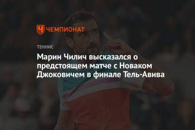 Новак Джокович - Марин Чилич - Марин Чилич высказался о предстоящем матче с Новаком Джоковичем в финале Тель-Авива - championat.com - США - Израиль - Тель-Авив - Хорватия