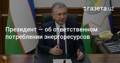 Шавкат Мирзиеев - Президент — об ответственном потреблении энергоресурсов - gazeta.uz - Узбекистан