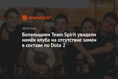 Болельщики Team Spirit увидели намёк клуба на отсутствие замен в составе по Dota 2 - championat.com