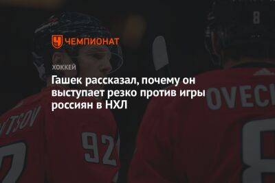 Доминик Гашек - Гашек рассказал, почему он выступает резко против игры россиян в НХЛ - championat.com - Россия - Украина