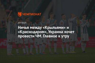 Андрей Рублев - Ничья между «Крыльями» и «Краснодаром», Украина хочет провести ЧМ. Главное к утру - championat.com - Украина - Краснодар - Франция - Париж - Испания - Португалия - Астана - Катар