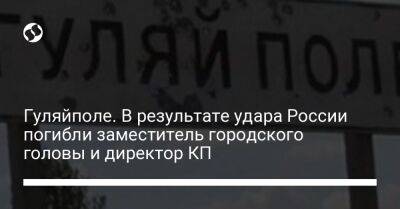 Александр Старух - Гуляйполе. В результате удара России погибли заместитель городского головы и директор КП - liga.net - Россия - Украина - Запорожская обл. - Запорожье