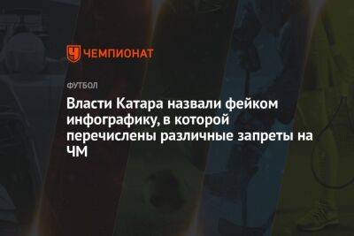 Власти Катара назвали фейком инфографику, в которой перечислены различные запреты на ЧМ - championat.com - Катар