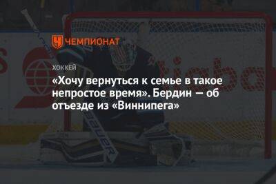 Михаил Бердин - «Хочу вернуться к семье в такое непростое время». Бердин — об отъезде из «Виннипега» - championat.com