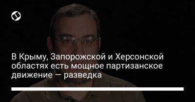 Вадим Скибицкий - В Крыму, Запорожской и Херсонской областях есть мощное партизанское движение — разведка - liga.net - Россия - Украина - Крым - Запорожская обл. - ЛНР - Херсонская обл.