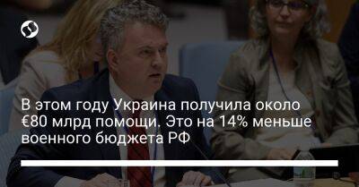 Сергей Кислиц - В этом году Украина получила около €80 млрд помощи. Это на 14% меньше военного бюджета РФ - liga.net - Россия - США - Украина