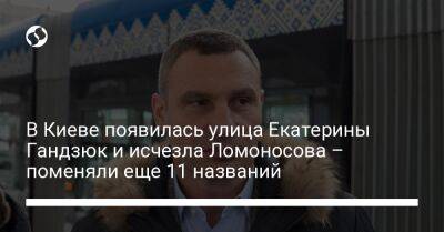 Виталий Кличко - В Киеве появилась улица Екатерины Гандзюк и исчезла Ломоносова – поменяли еще 11 названий - liga.net - Россия - Украина - Киев - Челябинск