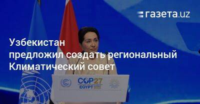 Танзила Нарбаева - Узбекистан - Узбекистан на COP27 предложил создать региональный Климатический совет - gazeta.uz - Узбекистан - Египет