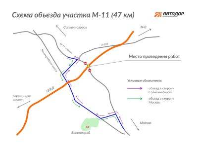 Трассу М11 под Москвой дважды ночью будут перекрывать на 45 минут - afanasy.biz - Москва - Санкт-Петербург - Тверь - Зеленоград - Солнечногорск