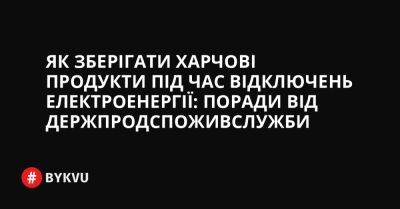 Як зберігати харчові продукти під час відключень електроенергії: поради від Держпродспоживслужби - bykvu.com - Украина - Twitter