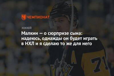 Евгений Малкин - Малкин — о сюрпризе сына: надеюсь, однажды он будет играть в НХЛ и я сделаю то же для него - championat.com - Россия - США
