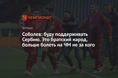 Александр Соболев - Соболев: буду поддерживать Сербию. Это братский народ, больше болеть на ЧМ не за кого - championat.com - Москва - Россия - Швейцария - Бразилия - Сербия - Камерун - Катар