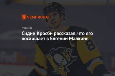 Евгений Малкин - Сидни Кросби - Сидни Кросби рассказал, что его восхищает в Евгении Малкине - championat.com
