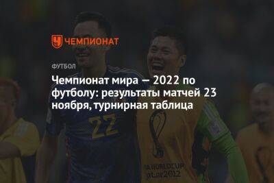 Чемпионат мира — 2022 по футболу: результаты матчей 23 ноября, турнирная таблица - championat.com - Бельгия - Германия - Япония - Испания - Канада - Хорватия - Катар - Марокко - Коста Рика