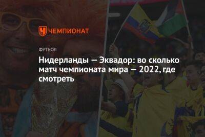 Луи Ван-Гал - Нидерланды — Эквадор: во сколько матч чемпионата мира — 2022, где смотреть - championat.com - Голландия - Эквадор - Катар