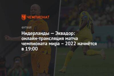 Луи Ван-Гал - Нидерланды — Эквадор: онлайн-трансляция матча чемпионата мира – 2022 начнётся в 19:00 - championat.com - Голландия - Эквадор - Катар