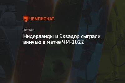 Нидерланды — Эквадор 1:1, результат матча 2-го тура группового этапа ЧМ 25 ноября 2022 года - championat.com - Голландия - Эквадор - Катар - Сенегал