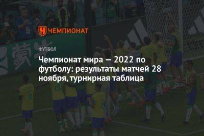 Криштиану Роналду - Чемпионат мира — 2022 по футболу: результаты матчей 28 ноября, турнирная таблица - championat.com - Южная Корея - Швейцария - Бразилия - Гана - Сербия - Португалия - Камерун - Катар - Уругвай