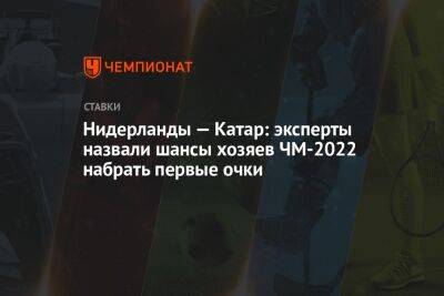 Нидерланды — Катар: эксперты назвали шансы хозяев ЧМ-2022 набрать первые очки - championat.com - Россия - США - Англия - Голландия - Эквадор - Катар - Сенегал