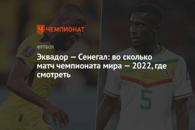 Эквадор — Сенегал: во сколько матч чемпионата мира — 2022, где смотреть - championat.com - Эквадор - Катар - Сенегал