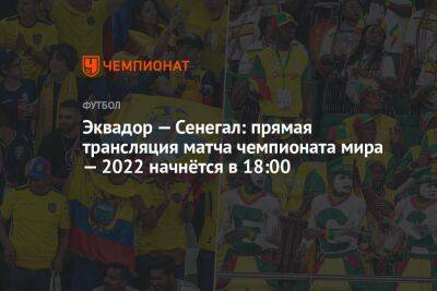 Эквадор — Сенегал: прямая трансляция матча чемпионата мира — 2022 начнётся в 18:00 - championat.com - Эквадор - Катар - Сенегал