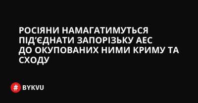 Росіяни намагатимуться під’єднати Запорізьку АЕС до окупованих ними Криму та сходу - bykvu.com - Украина - Twitter