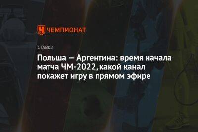 Польша — Аргентина: время начала матча ЧМ-2022, какой канал покажет игру в прямом эфире - championat.com - Россия - Бельгия - Франция - Польша - Аргентина - Катар - Уругвай