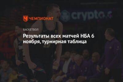 Антонио Сперс - Результаты всех матчей НБА 6 ноября, турнирная таблица - championat.com - Бостон - Лос-Анджелес - Нью-Йорк - шт. Миннесота - штат Оклахома - Сакраменто