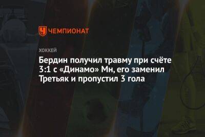 Михаил Бердин - Бердин получил травму при счёте 3:1 с «Динамо» Мн, его заменил Третьяк и пропустил 3 гола - championat.com - Сочи - Минск