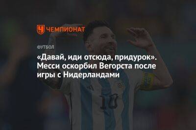 «Давай, иди отсюда, придурок». Месси оскорбил Вегорста после игры с Нидерландами - championat.com - Голландия - Аргентина - Катар