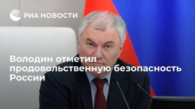 Вячеслав Володин - Дмитрий Патрушев - Спикер ГД Володин назвал продовольственную безопасность показателем современной России - smartmoney.one - Россия