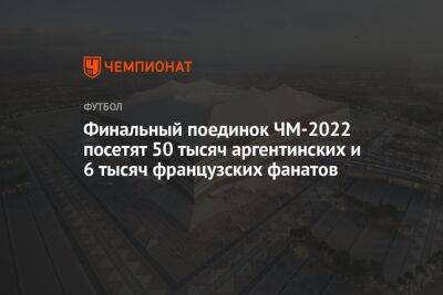 Шимон Марциняк - Финальный поединок ЧМ-2022 посетят 50 тысяч аргентинских и 6 тысяч французских фанатов - championat.com - Франция - Мексика - Аргентина - Катар