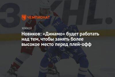 Илья Коновалов - Новиков: «Динамо» будет работать над тем, чтобы занять более высокое место перед плей-офф - championat.com - Москва