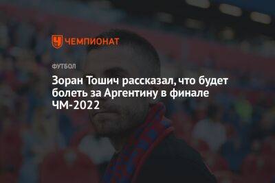 Зоран Тошич - Георгий Горностаев - Зоран Тошич рассказал, что будет болеть за Аргентину в финале ЧМ-2022 - championat.com - Москва - Франция - Хорватия - Аргентина - Катар - Марокко